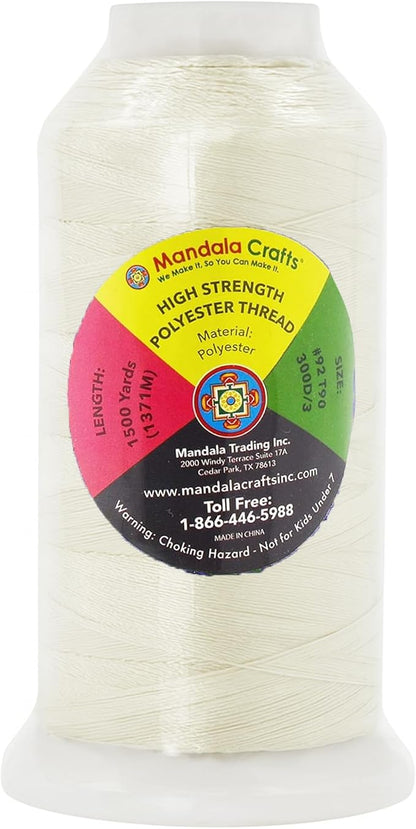 Mandala Crafts Off White Heavy Duty Thread -1500 Yds Tex 90 Thread - Image 4