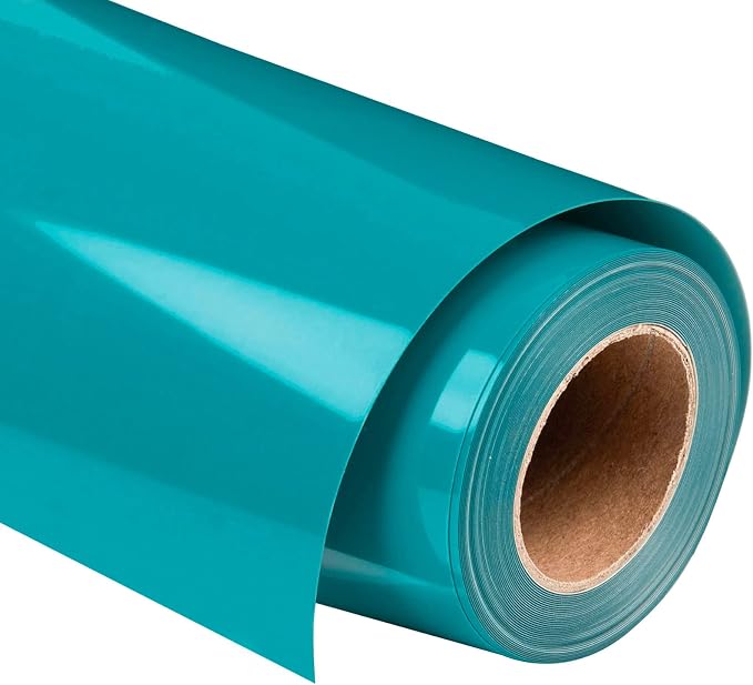 VINYL FROG Teal Heat Transfer Vinyl Roll 12" x12ft Aqua HTV Iron On Vinyl by VINYLFROG