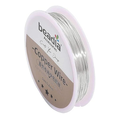 Silver Copper Wire 0.4mm Bead Cord by Beadia