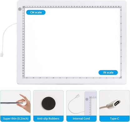 A3 Light Pad with Foldable Stand, UL Certified Adapter, 8000 Lux Super Bright - Image 6