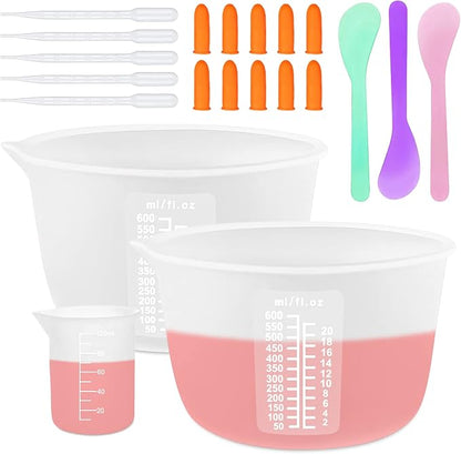 Silicone Measuring Cups Tool Kit, Non-Stick Large Bowls by YITIAOXIAOYU
