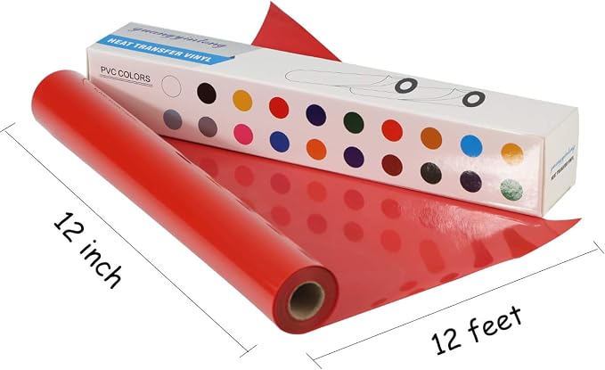 Guangyintong Heat Transfer Vinyl Red HTV Rolls, Matte Surface HTV - Image 4