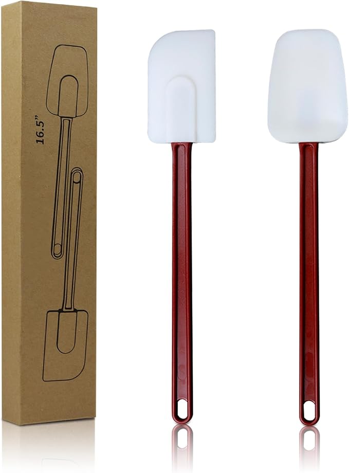 16.5 INCH Silicone Spatulas Heat Resistant Heavy Duty Rubber Spatulas by KSIFJRTO