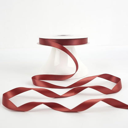 HUIHUANG Rust Satin Ribbon 1/2 inch X 50 Yards Continuous Rust Red Double-Faced - Image 6