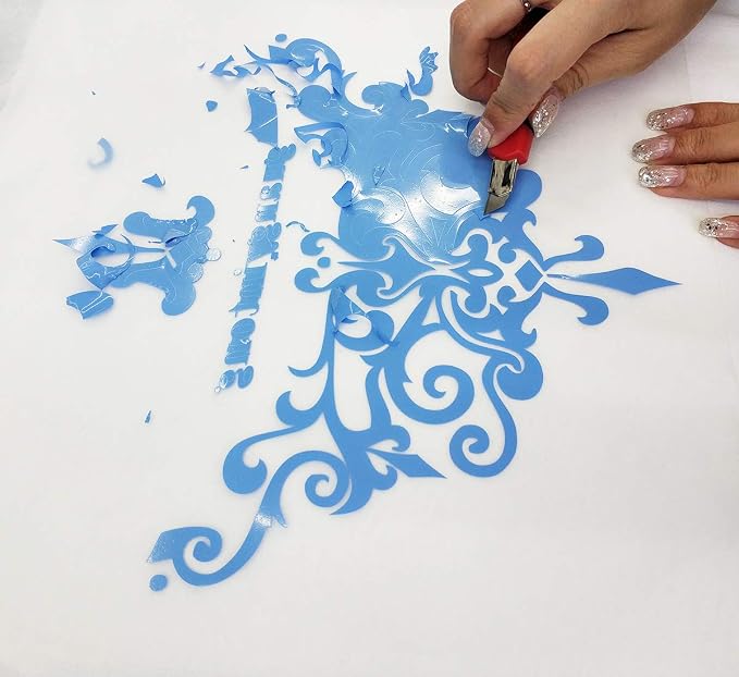 guangyintong Heat Transfer Vinyl Sky Blue HTV Rolls, Matte Surface Sky Blue HTV - Image 5
