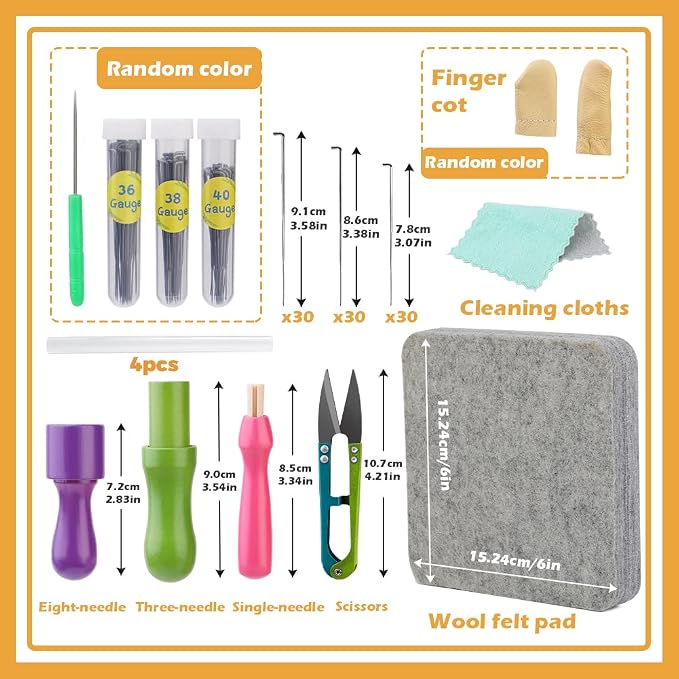 99 Pcs Needles Felting Tools Needles Wool Felting Soft Needle Felting Pad - Image 2