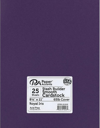 PA Paper Accents Stash Builder Cardstock 8.5" x 11" Royal Iris, 65lb colored by AccentDesignsPaperAccents