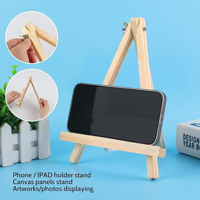 14 Pack 9 Inch Wood Easel, Painting Party Easel, Kids Student Tabletop Easels - Image 3