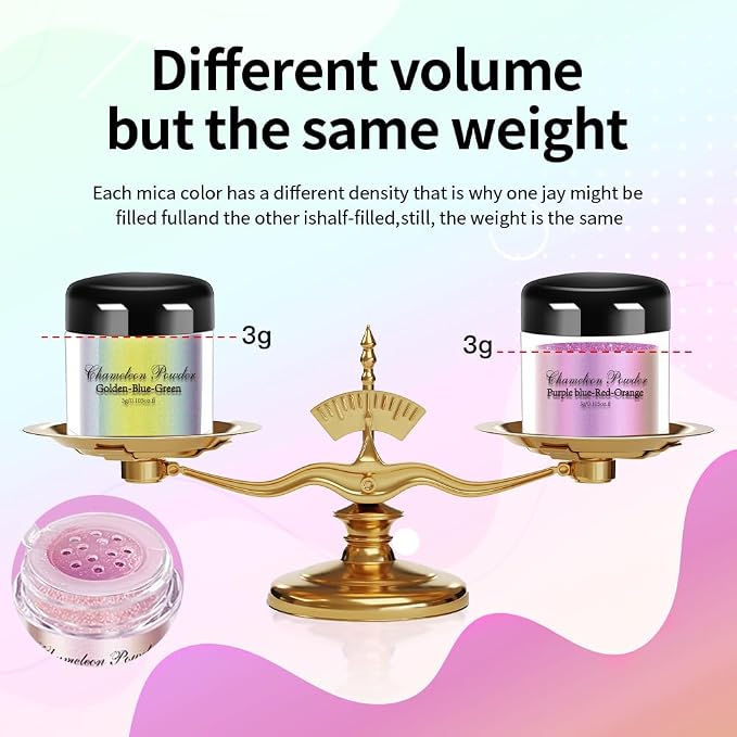 10 Colors Chameleon Mica Powder Color Shift Pigment Powder - Image 4