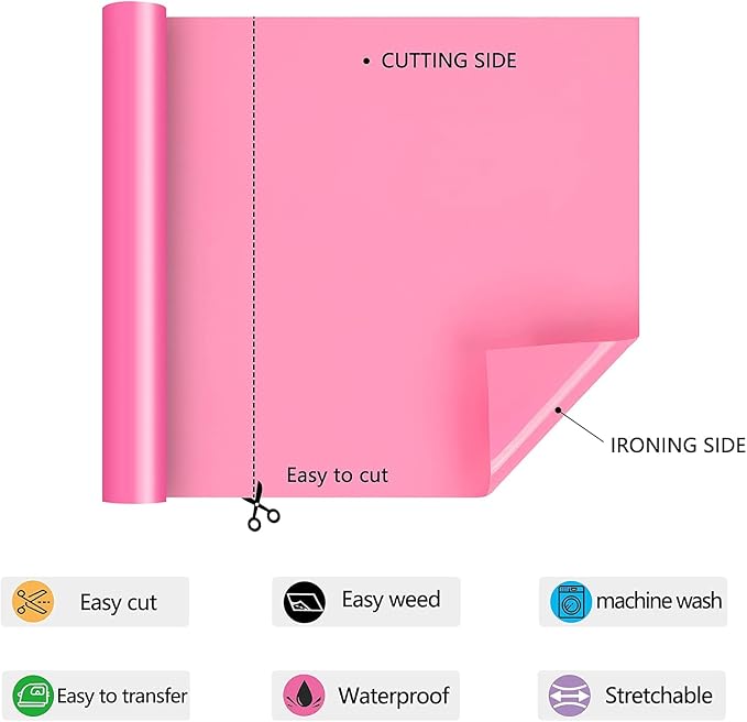 HTV Iron on Vinyl 12Inch by 25ft Roll Heat Transfer Vinyl - Image 2