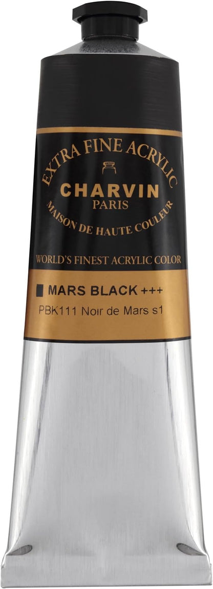 Charvin Extra Fine Professional Artist Acrylic Paint Colors, 150ml Mars Black by Unknown