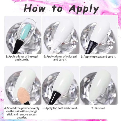 12 Jars Mermaid Chrome Nail Powder, Iridescent Aurora Powder Pearlescent Dust - Image 7