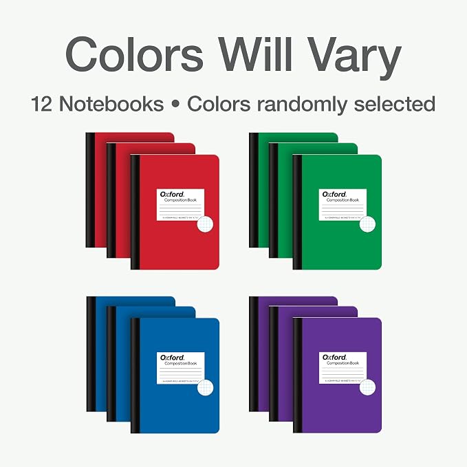 Oxford Composition Notebooks, Mega Pack of 12 Notebooks, Cover Colors Vary - Image 7