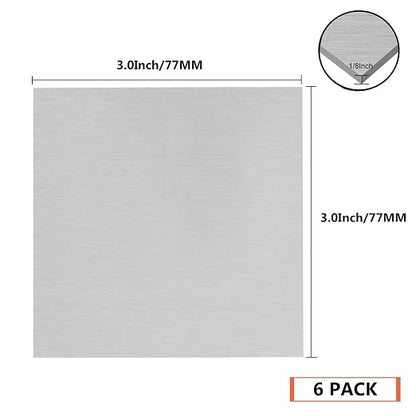 Welding Kit - 6Pack 6061 T651 Aluminum Sheet Metal 3" X 3" X 1/8 Inch Flat - Image 2