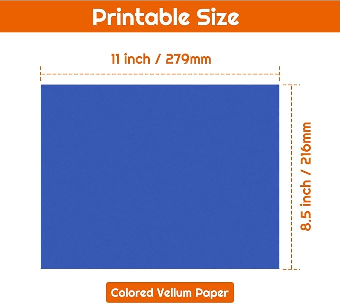 Shynek Colored Vellum Paper, 50 Sheets, 10 Colors, 8.5 x 11, Transparent - Image 3