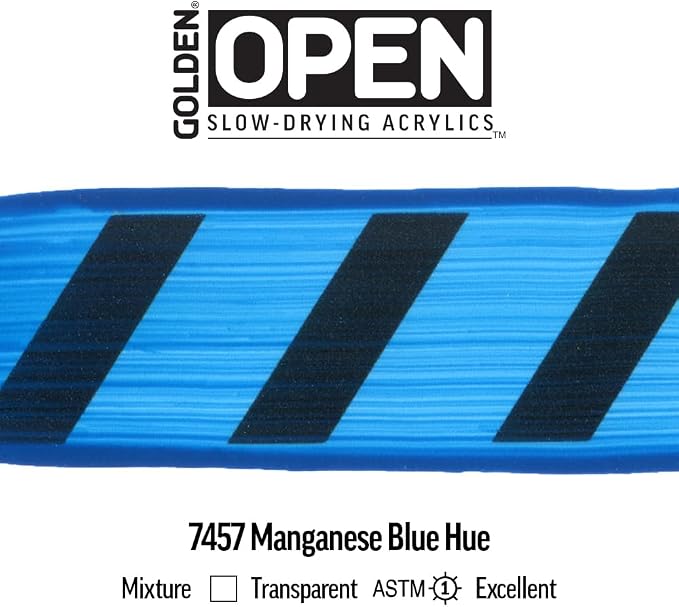 OPEN Slow-Drying Acrylics by GOLDEN, Manganese Blue Hue, 2 fl oz. tube - Image 6