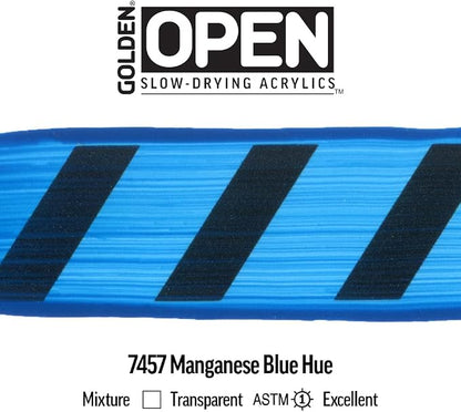 OPEN Slow-Drying Acrylics by GOLDEN, Manganese Blue Hue, 2 fl oz. tube - Image 6