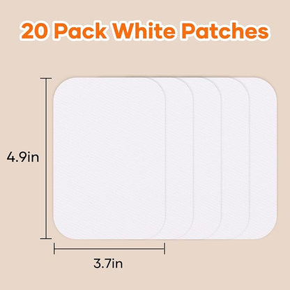HTVRONT Iron on Patches for Clothing Repair, 20 Pieces White Sublimation Patch - Image 7