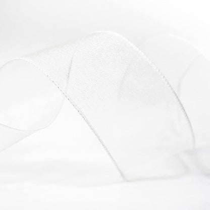 CT CRAFT LLC Sheer Organza Wired Ribbon 2.5" x 50Yards White - Image 3