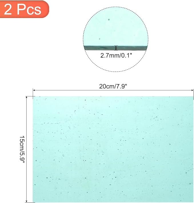 MECCANIXITY 2 Pcs Stained Glass Sheet Mosaic Tile 7.9 Inch x 5.9 Inch Lake Blue - Image 2