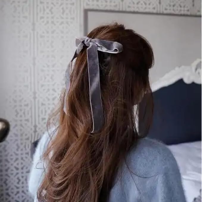 15 Yards Velvet Ribbon 1 Inch Single Face Grey Velvet Ribbon Spool Prefect - Image 3