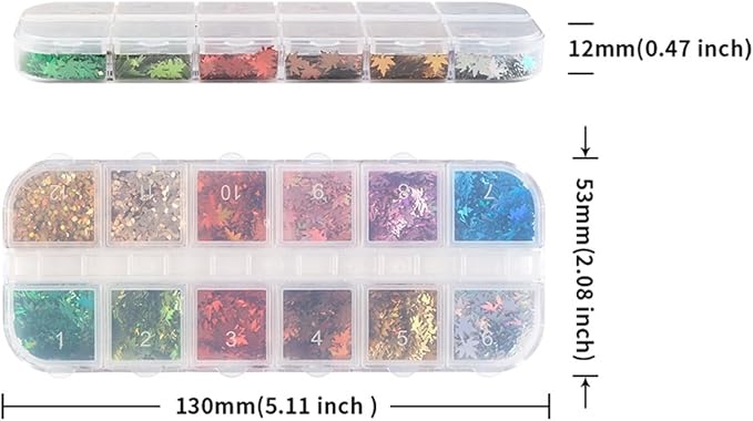 Thanksgiving Glitters Nails Sequins Fall Nail Glitter Sequins Autumn Maple Leaf - Image 6