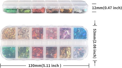 Thanksgiving Glitters Nails Sequins Fall Nail Glitter Sequins Autumn Maple Leaf - Image 6