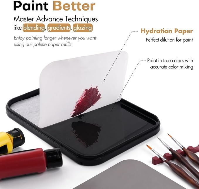 Golden Maple Wet Palette Paper, 100 Sheets Stay Wet Palette Paper Refill - Image 3