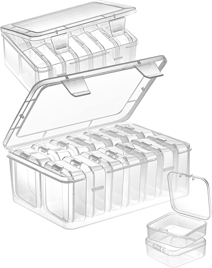 Mathtoxyz Small Bead Organizers, 30 Pieces Plastic Storage Cases Mini Clear by MathtoxyzCreateaBetterLife