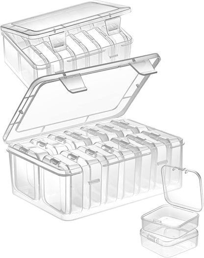 Mathtoxyz Small Bead Organizers, 30 Pieces Plastic Storage Cases Mini Clear by MathtoxyzCreateaBetterLife