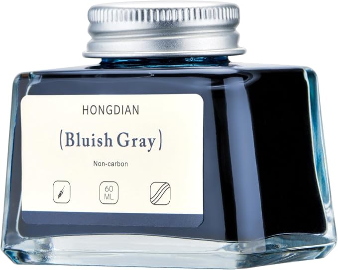 Hongdian Fountain Pen Bottled Ink Bluish Gray, 60ml Fountain Pen Bottled Ink - Image 4