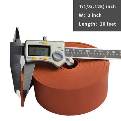 DOBTIM Red Rubber Strips 1/8" Thick X 2" Wide X 10'Long, Solid Rubber Rolls Use - Image 2