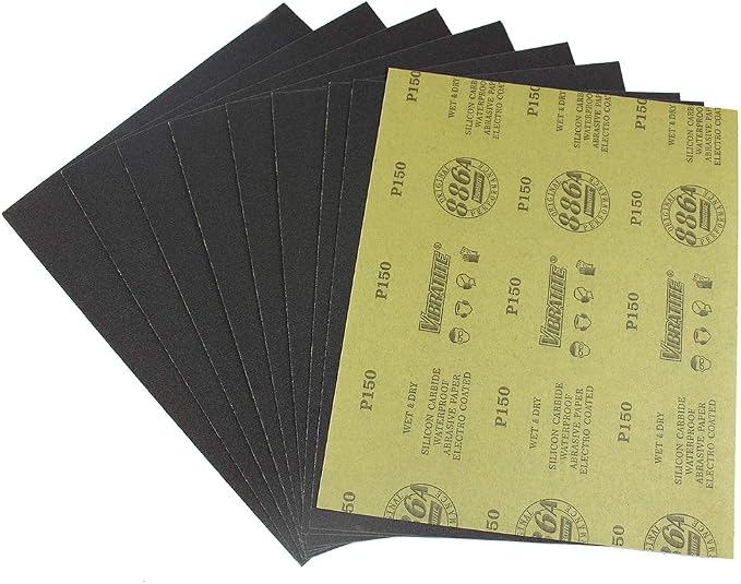 MAXMAN 10Pcs Wet and Dry Sandpaper, 9 x 11 Inch Assortment Sandpaper Sheets by MAXMAN