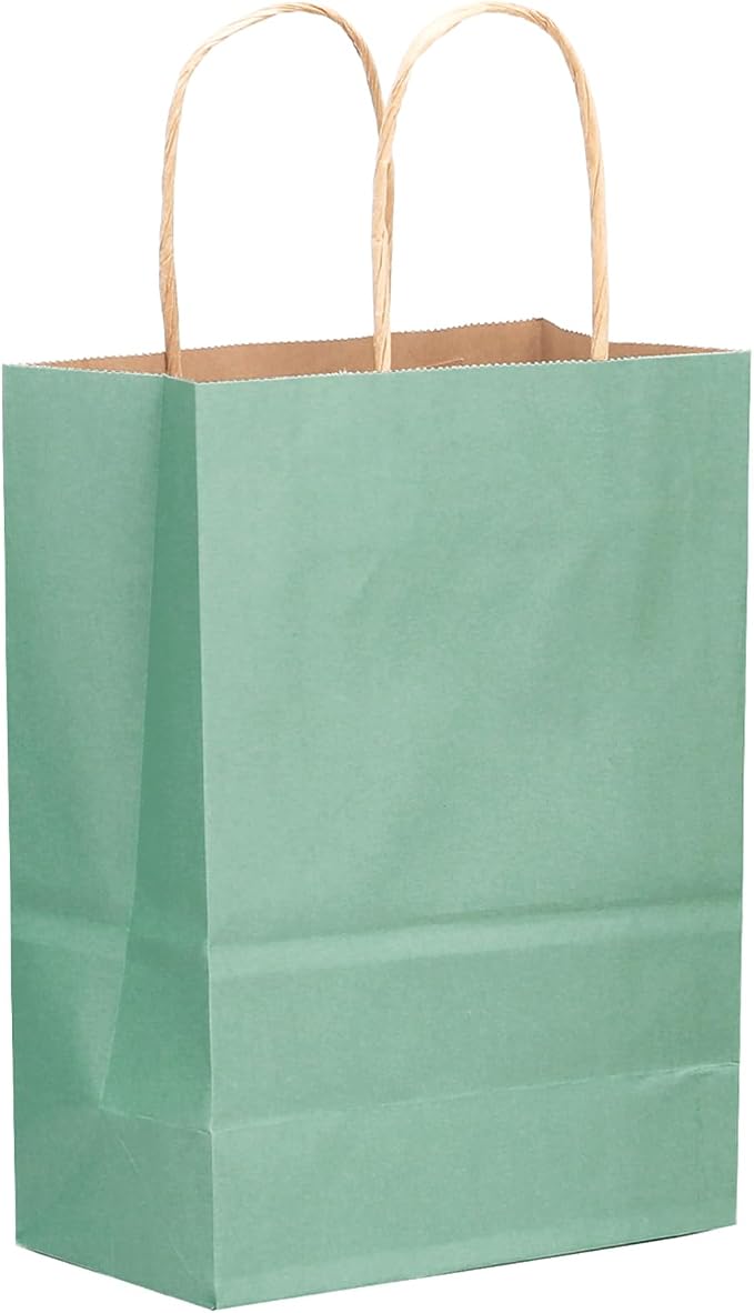 qiqee 32-Packs Light Blue Paper Gift Bags by Qiqee