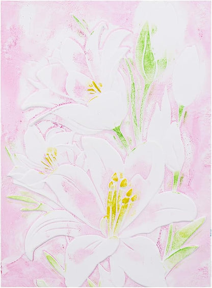BAOFALI 3D Embossing Folder for Card Making, Lily Flowers Clear Plastic Texture - Image 3
