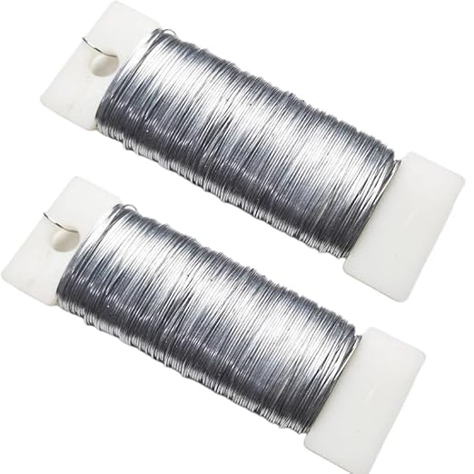 76Yards 26Gauge Silver Metal Floral Wire Flexible Paddle Florist Garden Wire by Unknown