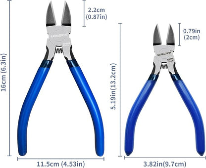 KAIHAOWIN Wire Cutters 5-Inch and 6-Inch Set Flush Cutters Ultra Sharp Spring - Image 2