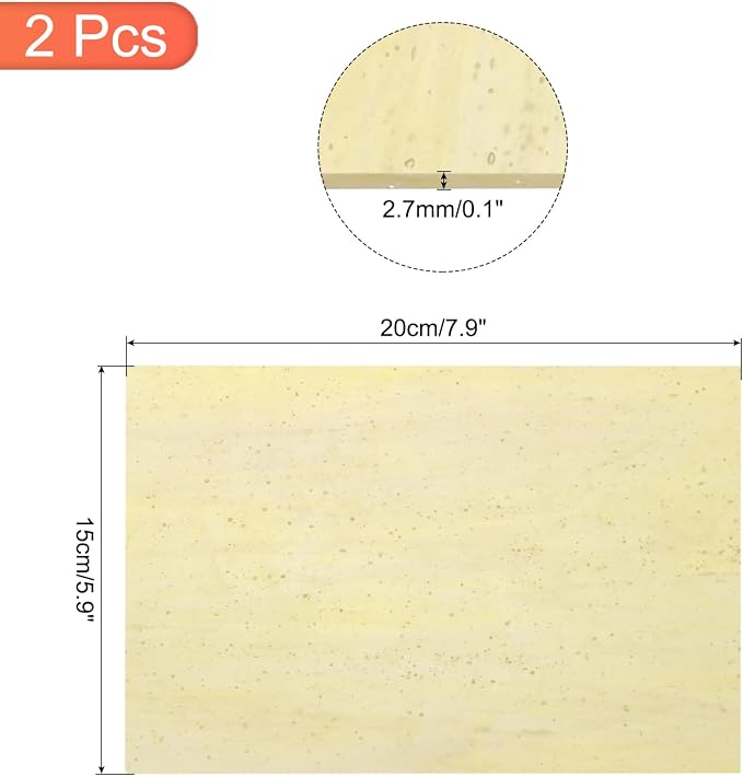 MECCANIXITY 2 Pcs Stained Glass Sheet Mosaic Tile 7.9 Inch x 5.9 Inch Khaki - Image 2
