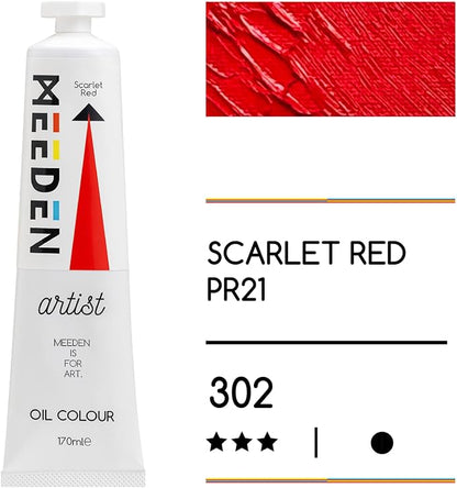 MEEDEN Artist Grade Oil Paint: Scarlet Red - 170ml/5.7oz Tube - Professional - Image 2