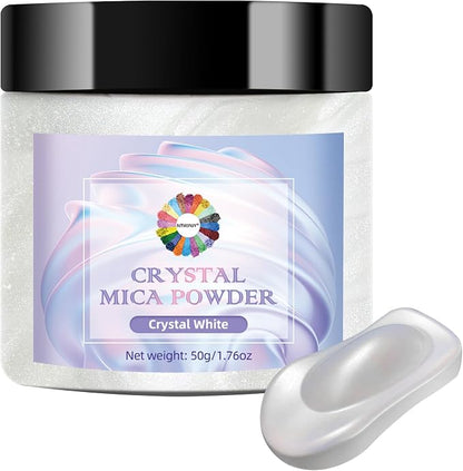 Crystal White Mica Powder for Epoxy Resin，Natural Shimmer Mica Powder Used for by NTWJNJY