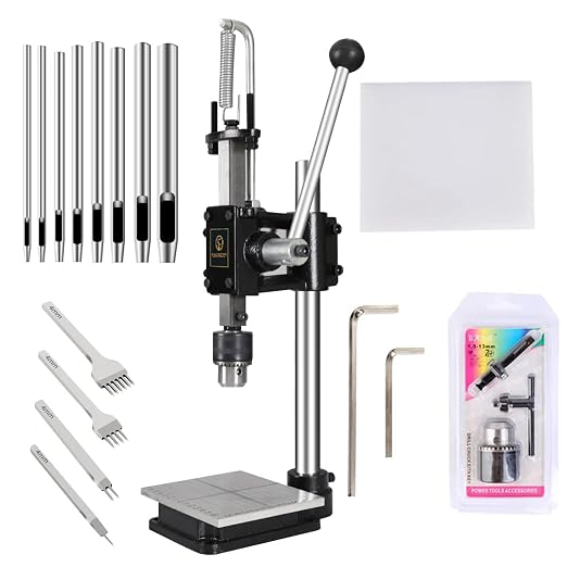 Leather Hole Puncher Hand Punching Machine Manual Press Puncher Punch Tools by FASTTOBUY