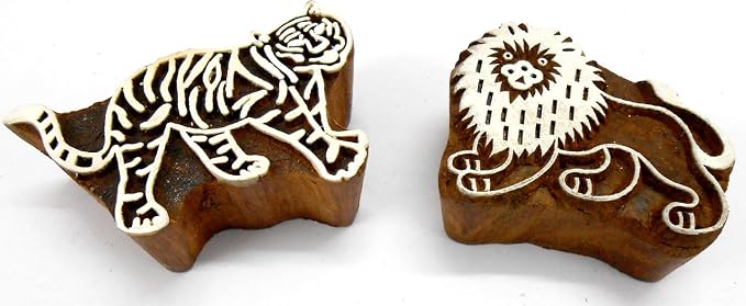 Lion Tiger Wooden Blocks Stamps - Image 2