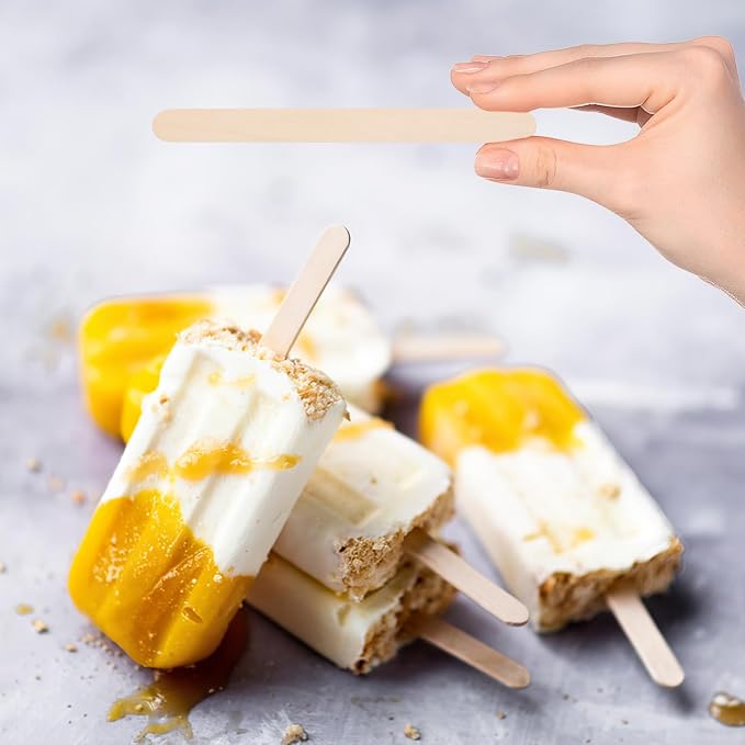 2000 Pcs 4.5" Wooden Craft Sticks, Ice Cream Sticks, Natural Wood Popsicle Stick - Image 6