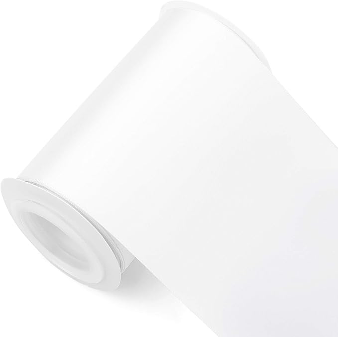 Humphrey's Craft 4 Inch White Double Faced Satin Ribbon by HumphreysCraft