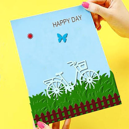 Grass Fence and Bike Metal Cutting Dies, Grass Bush Fence Die Cuts - Image 4