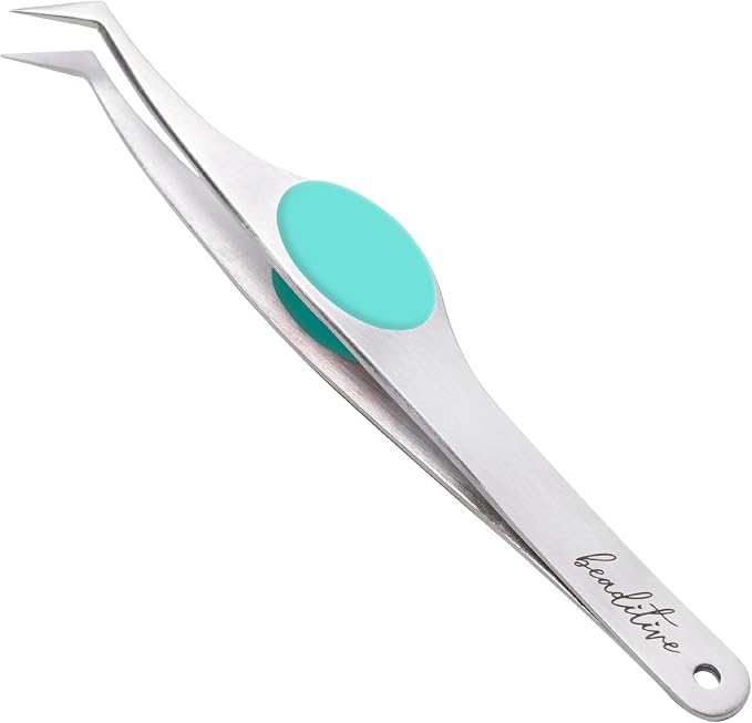 Beaditive High Precision Angled Tip Tweezers by Beaditive