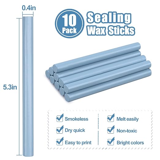 Glue Gun Sealing Wax Sticks for Wax Seal Stamp -Dusty Blue, Cards Envelopes - Image 2