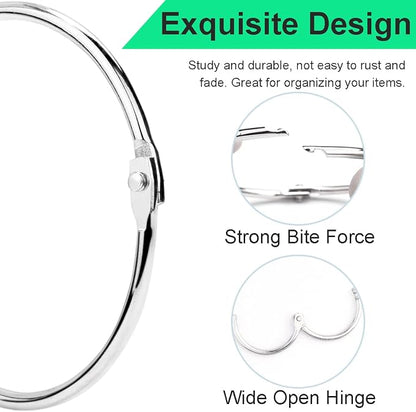 CooBigo 50 Pack Binder Ring, Metal Book Ring Paper Ring Holder 5/8" Loose Leaf - Image 7