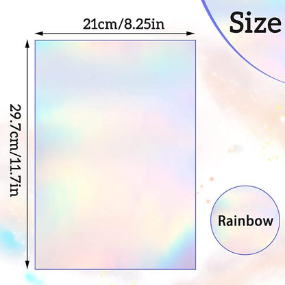 36 Sheets Holographic Sticker Paper Clear A4 Vinyl Sticker Paper Self Adhesive - Image 2