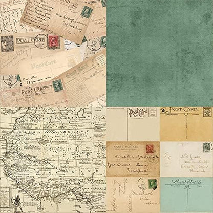 Scrapbook Paper Pad 6x6 Antique Maps Designs, Single-Sided Decoupage Sheets - Image 3